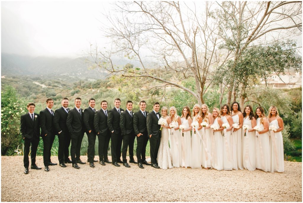 Padua Hills Wedding Claremont California Entire Bridal Party